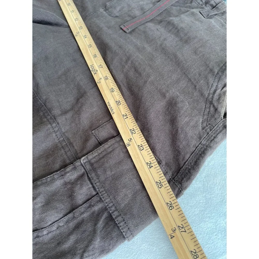 Old Navy Brown 100% Linen Mens Cargo Pocket Shorts Comfortable Casual Preppy 36